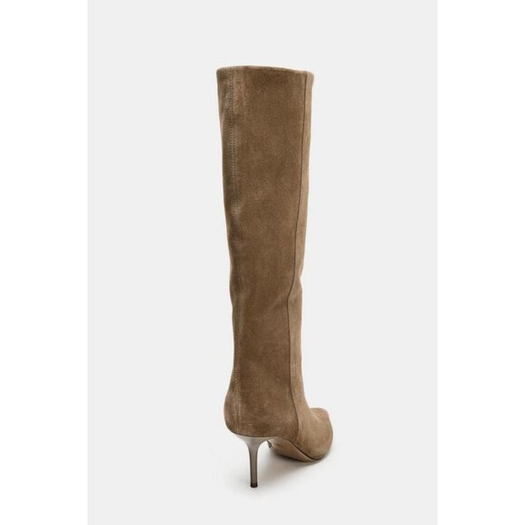 ZARA SPLIT SUEDE STILETTO HEEL BOOTS - Picture 6 of 8